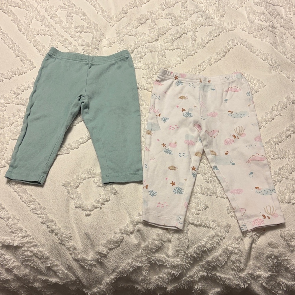 Carters Just One You, Girls Bodysuits and pants set. 12 month. Ocean Prints. - Picture 7 of 8